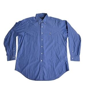 Ralph Lauren Men's 16.5-35 Blue Yarmouth Oxford Long Sleeve Shirt Hong Kong EUC